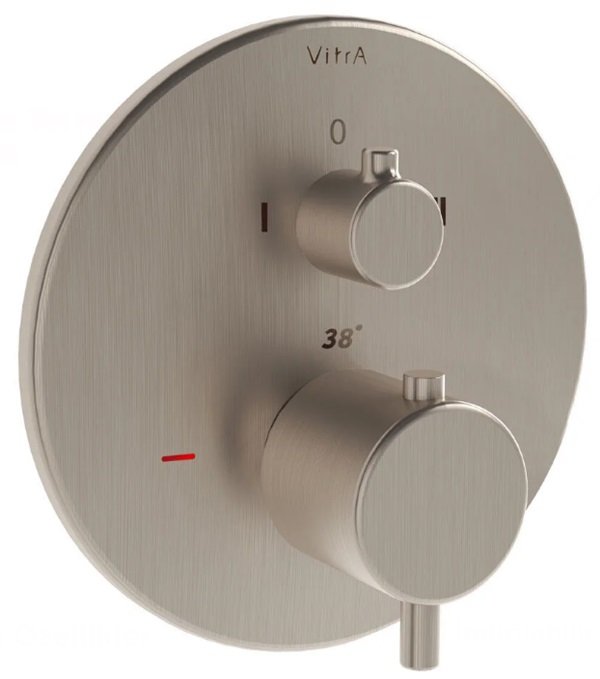Vitra Origin A4267134 Ankastre Termostatik Banyo Bataryası Fırçalı Nikel.